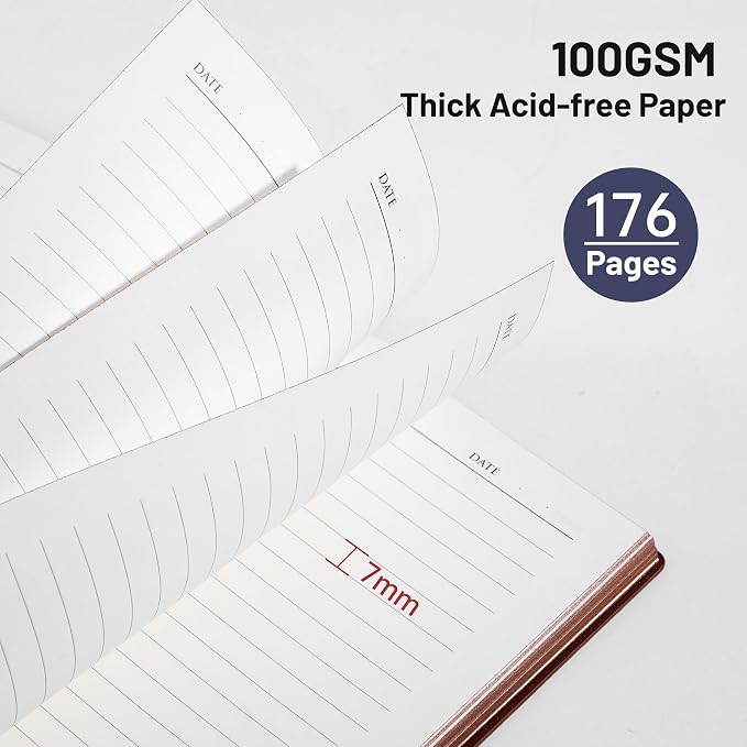 CAGIE Lined Journal Notebook for Men & Women, 176 Pages A5 Medium Size - Image 5