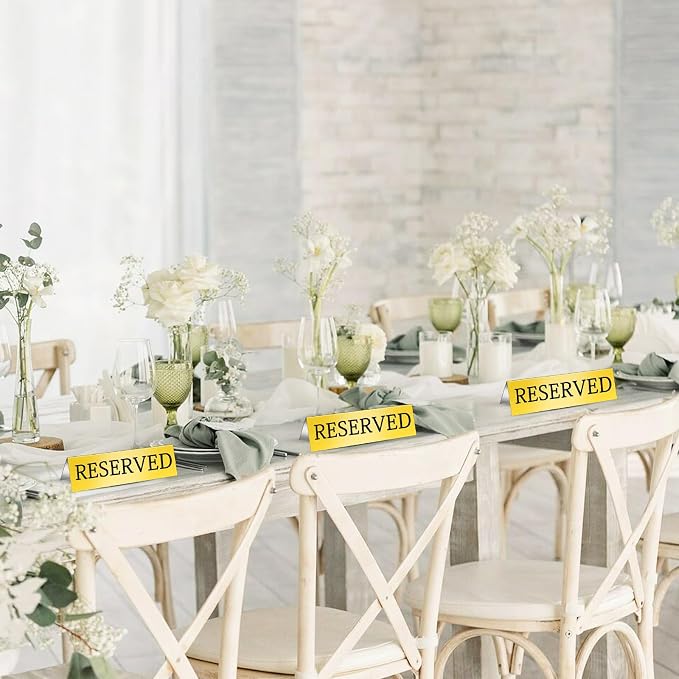 Aemygo 24 Pcs Metal Reserved Table Signs, Double Sided Tent Guest Reservation - Image 2