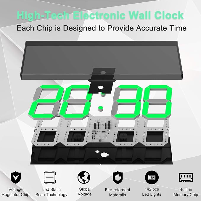 LED Large Digital Wall Clock, Oversize Wall Clock - Image 6