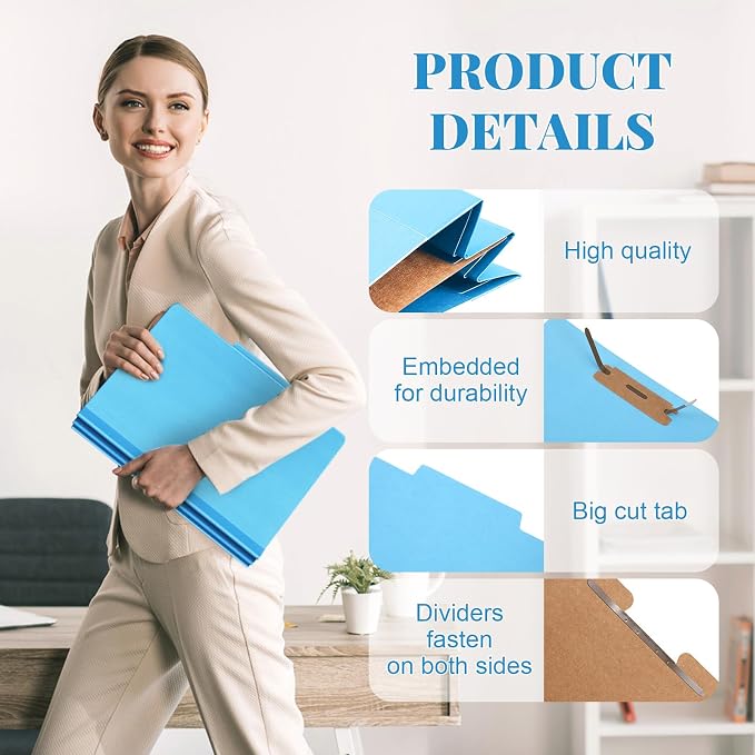 Skyygemm 48 Pcs Classification Folders Letter Size, 1 Divider Pressboard File - Image 3