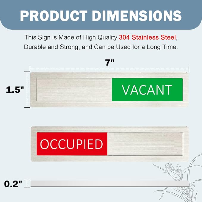 Vacant Occupied Privacy Sign, Vacant Occupied Door Sign - Image 5