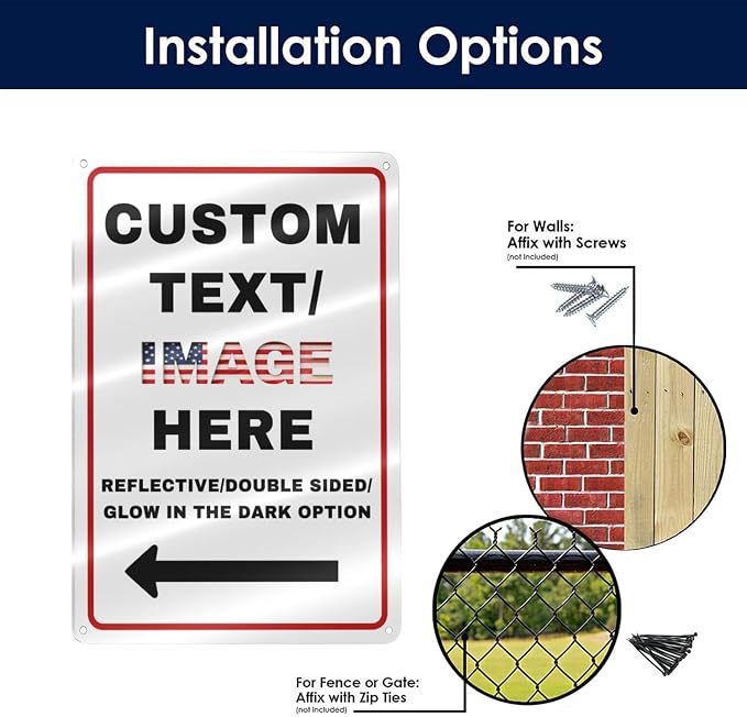 Custom Sign Left or Right Arrow, Glow in the Dark/Reflective Option, - Image 8