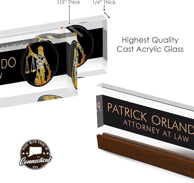 Artblox Personalized Office Desk Name Plate and Business Card Holder | Clear - Image 8