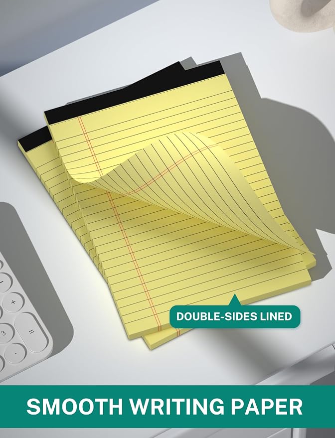 Legal Pads 5x8 Inch 12 Pack Yellow Note Pads 5x8 College Ruled Notepad - Image 3