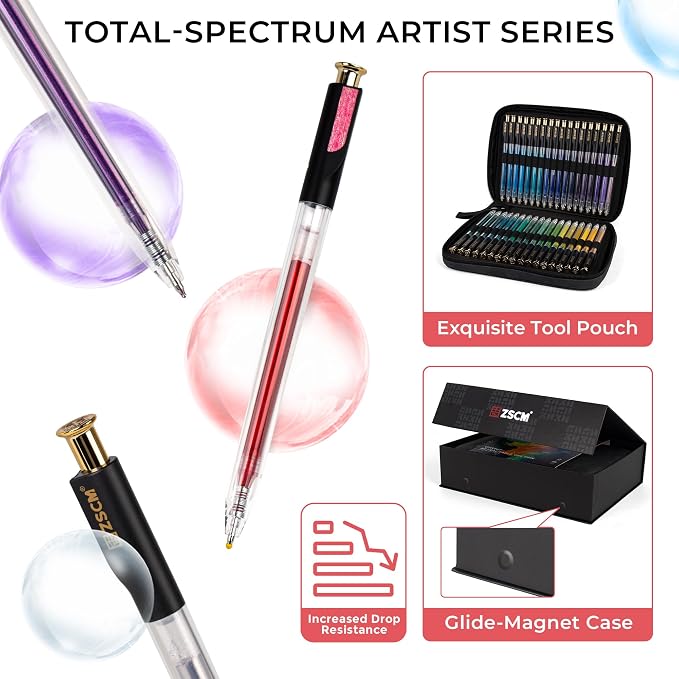 Retractable Glitter Gel Pens, 72 Colors Large Capacity Multicolor Glitter - Image 5