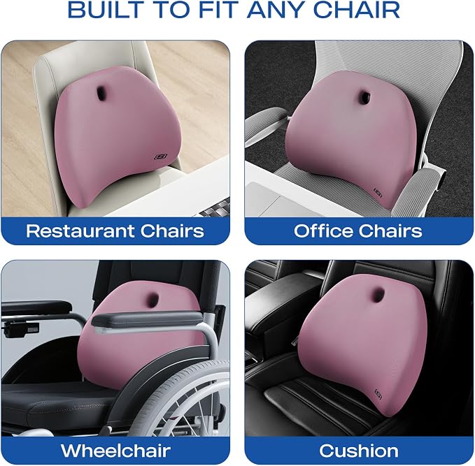 Skechers Lumbar Support Pillow for Office Chair, Memory Foam Lumbar Pillow - Image 6
