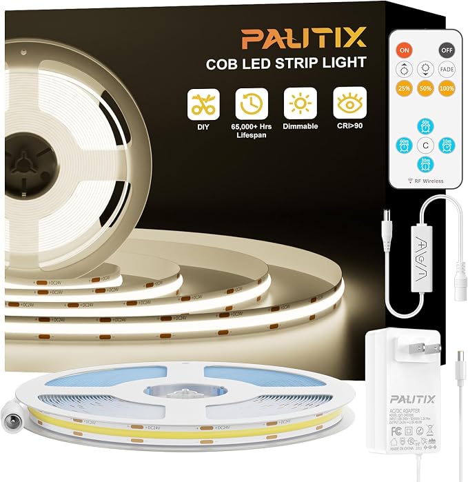 PAUTIX COB LED Strip Lights, UL Listed Dotless LED Lights by PAUTIX