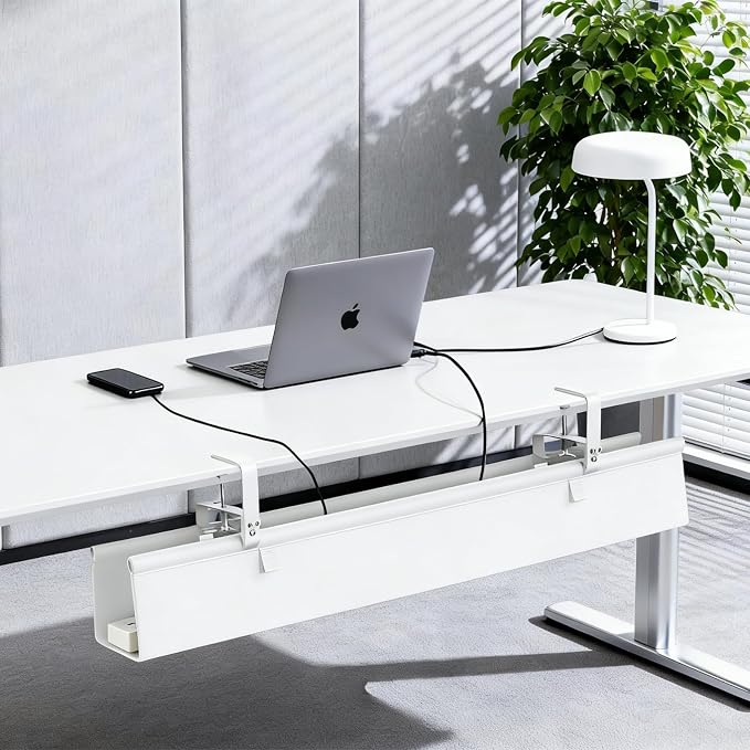 Oxford Cloth Under Desk Cable Management Tray, No-Drill 48" Desk Cable - Image 9