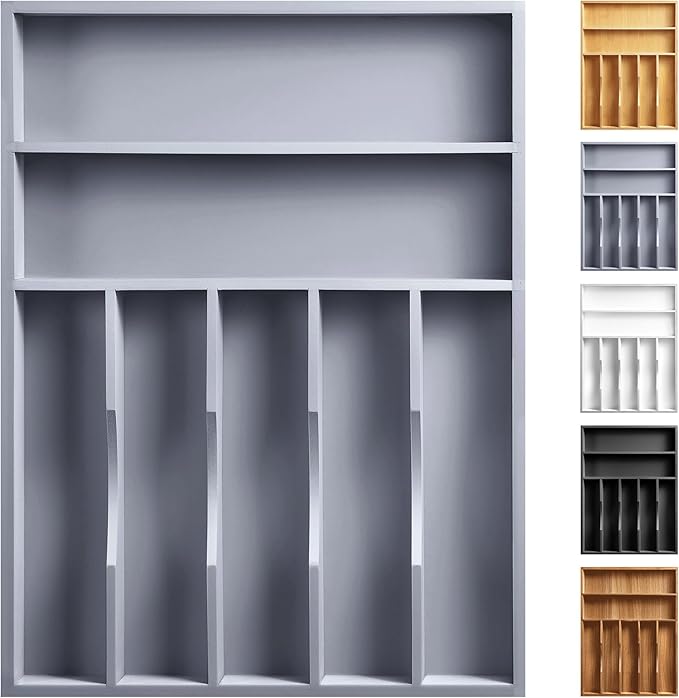 oridom Kitchen Bamboo Silverware Organizer, Kitchen Drawer Organizer by oridom