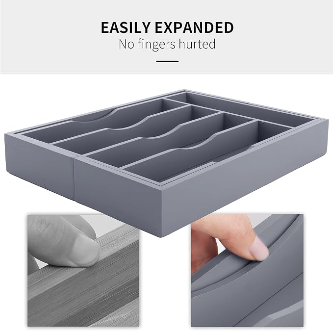 oridom Expandable Bamboo Kitchen Drawer Organizer - Image 5