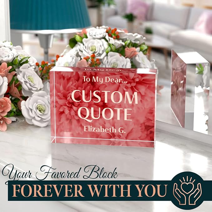 Personalized Gifts, Custom Quote Block Letter Board, Crystal-Clear Acrylic - Image 6