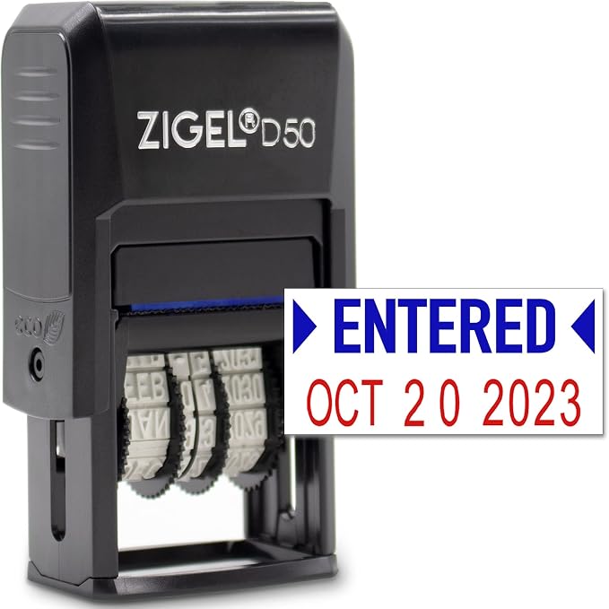 ZIGEL D50 Date Stamp with Entered by ZIGEL