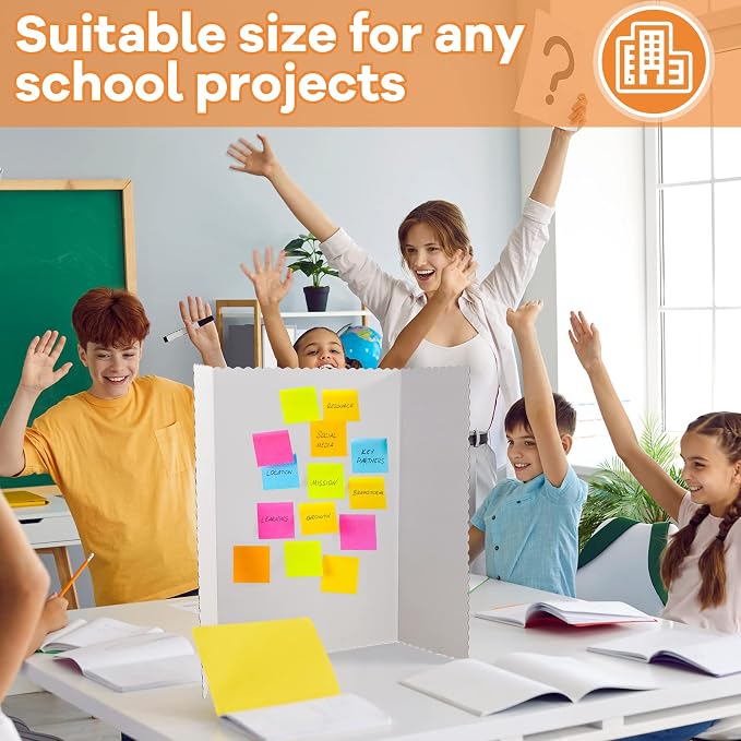 Henoyso 12 Pcs 36 x 48 Inch White Trifold Poster Board Large Tri Fold - Image 6