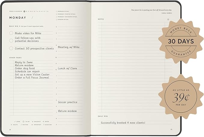 Full Focus Sea Blue Linen Planner by Michael Hyatt - Image 2