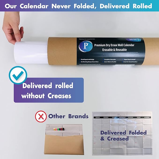 Jumbo Dry Erase Yearly Whiteboard Wall Calendar, Huge 12 Month Laminated - Image 2