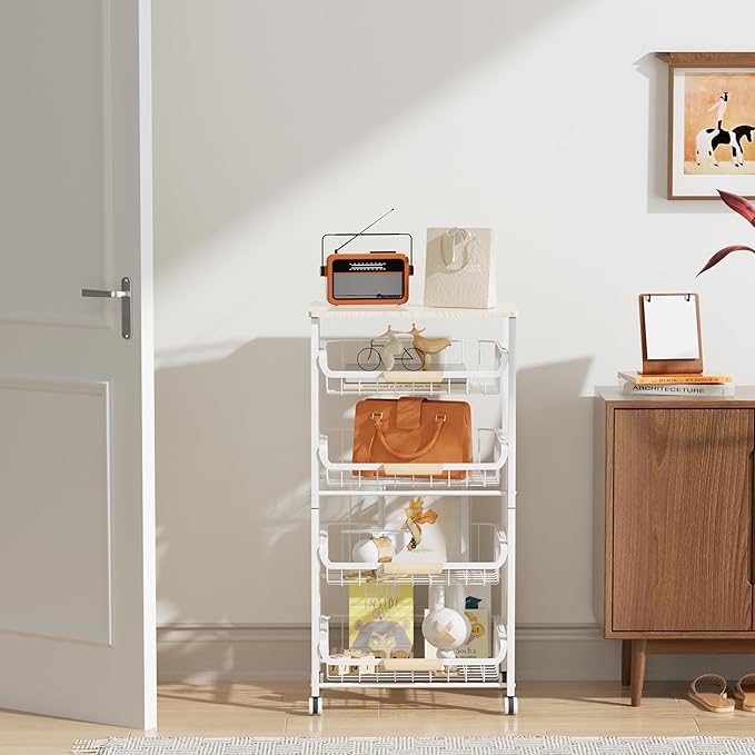 NiuYichee 5-Layer Fruit Basket Kitchen Food Storage Organizer and Storage Rack - Image 3