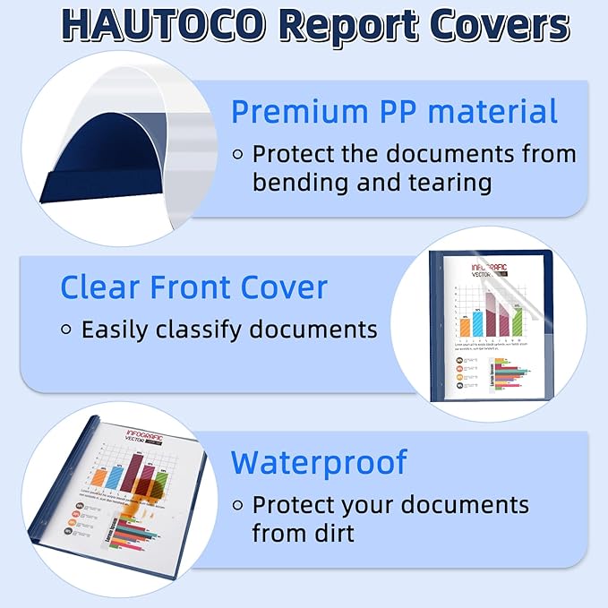 HAUTOCO 5 Pack Plastic Report Covers - Image 5