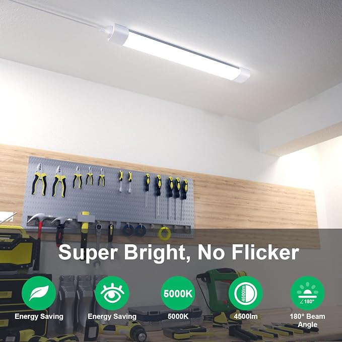 Modlicht Plug in Light Fixture, 4FT Linkable 5000K Plug-in Ceiling Lights - Image 2