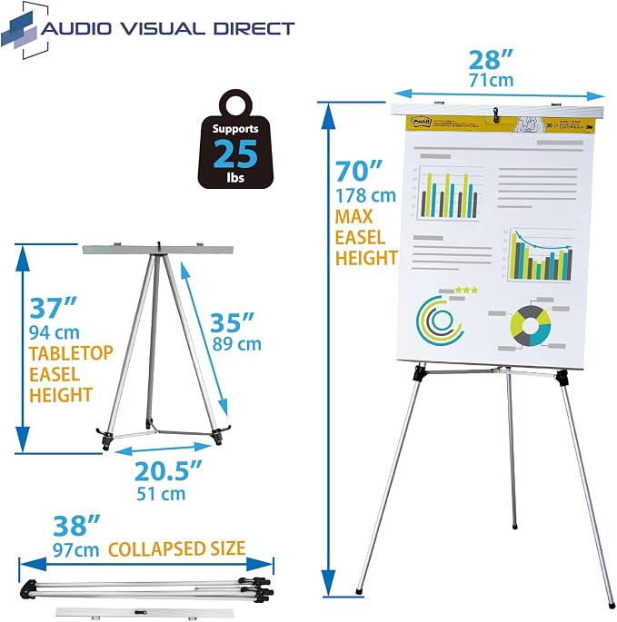 Lightweight Aluminum Flip-Chart Presentation Easel - Image 3