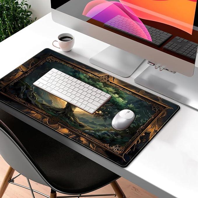 Mystical Green Tree Large Gaming Mouse Pad Forest Tree of Life Deskpad Mat XXL - Image 7
