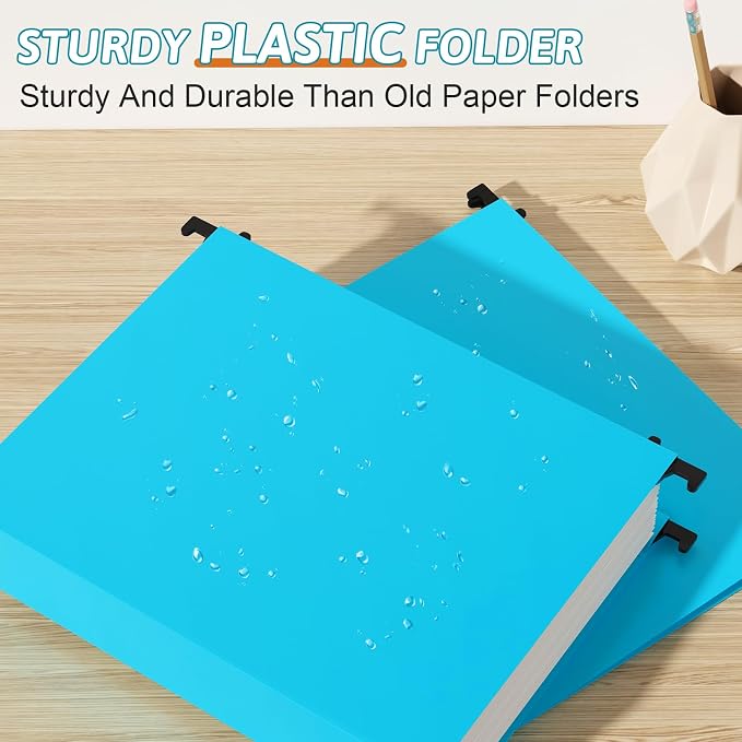 Nordun Extra Capacity Plastic Hanging File Folder Letter Size, 12 Pack - Image 2