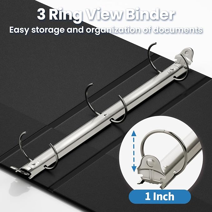 SUNEE Black Binders 1 Inch 24 Pack Bulk - Image 3
