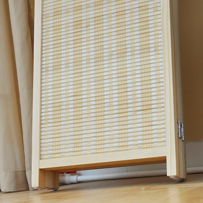 Furnnylane 6 Panel Bamboo Room Divider and Folding Panel Screen, Bamboo Panel - Image 5
