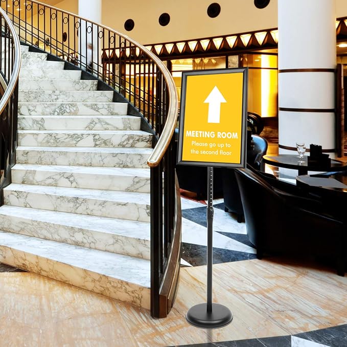 DISPLAYSWORKER Adjustable Poster Sign Stand 11 x 17, Floor-Standing Sign Holder - Image 9