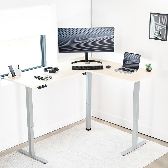VIVO Electric Corner 63 x 55 inch L-Shaped Standing Desk, Memory Height - Image 8