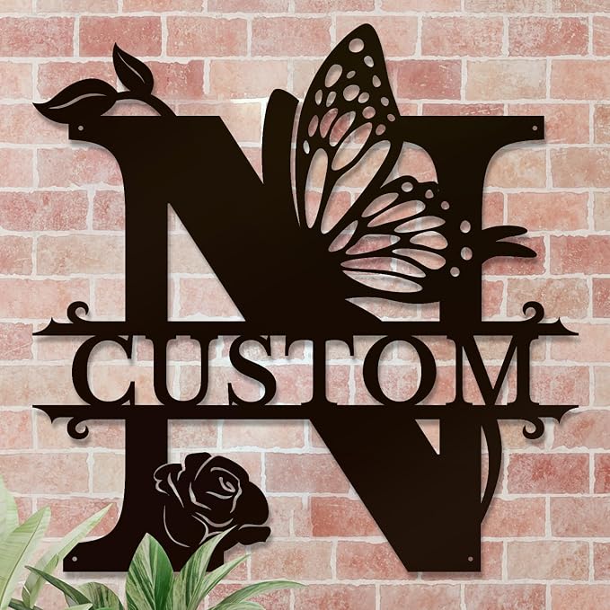 Personalized Custom Letter Name metal Signs, Custom Black Letter Monogram Wall - Image 4