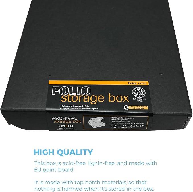 Lineco 11x14 Black Clamshell Archival Folio Storage Box. Acid-Free - Image 5