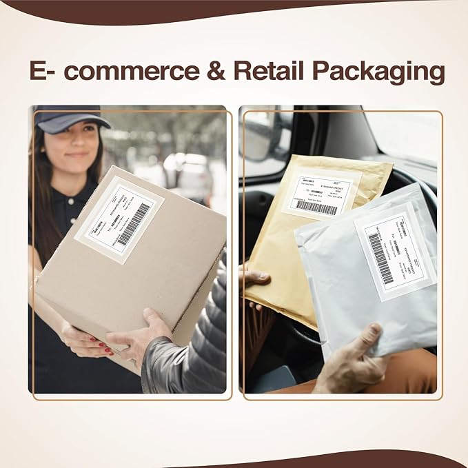 9.5x12 Shipping Label Sleeves 300 Pack Strong Adhesive Back - Image 6