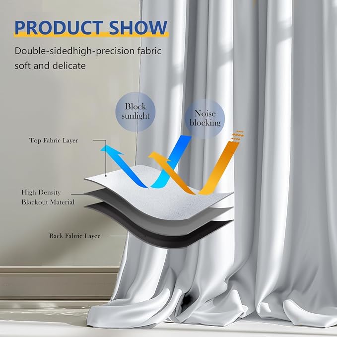 Cbsroro Room Divider Blackout Curtain Track Curtains Wall Dividers Panels Screen - Image 4