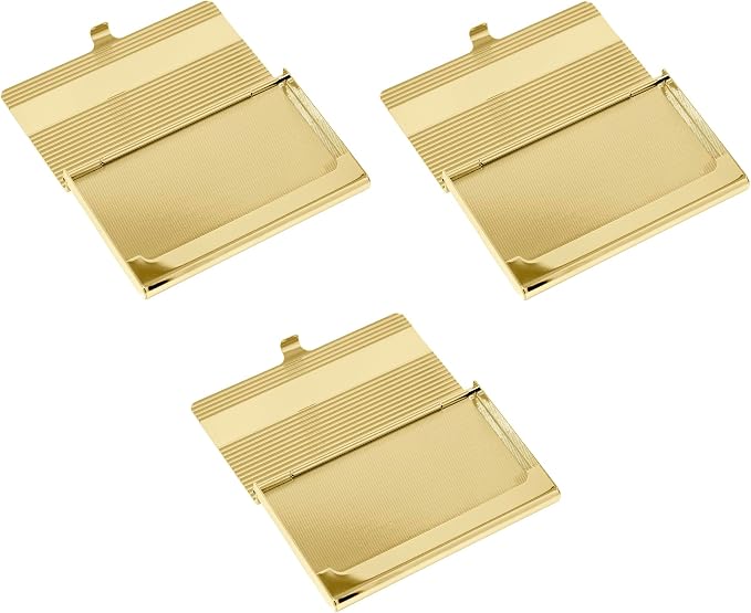 Stephanie Imports Set of 3 Slim & Minimalist Metal Business Card Holder Unisex - Image 2