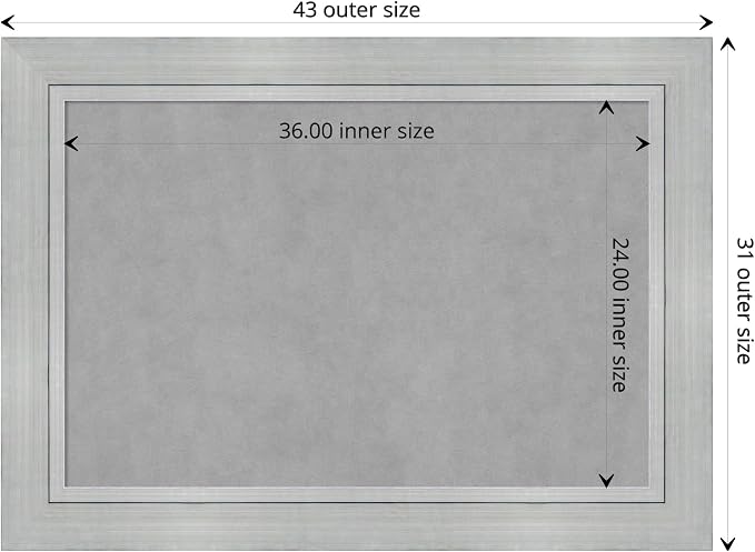 Amanti Art Silver Framed Magnetic Board 31x43 Large Vision Board - Image 4