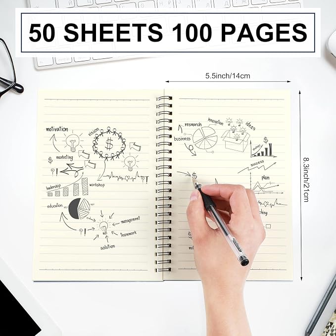 Yahenda 36 Pcs Spiral Notebook Bulk A5 Journal Lined 8.3'' x 5.5'' Writing - Image 3