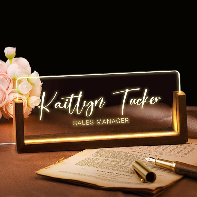 Desk Name Plate Personalized, Custom Office Light Up Name Plate - Image 8