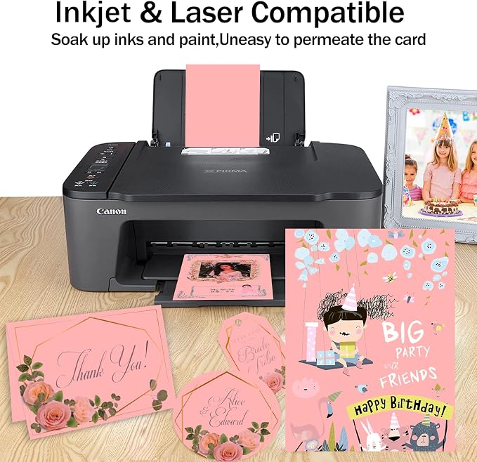 100 Sheets Pink Cardstock 8.5 x 11 65lb Paper, Goefun Pink Card Stock Printer - Image 4