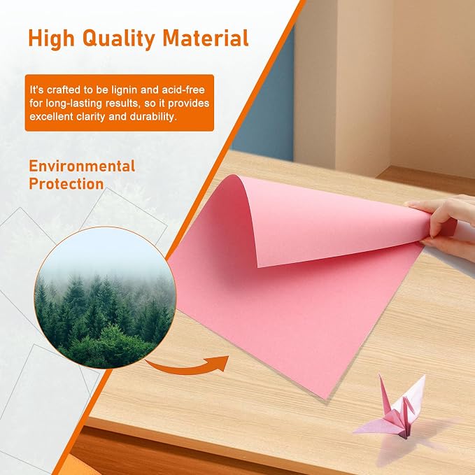 100 Sheets Candy Pink Cardstock 8.5 x 11 Craft Paper, 75lb Premium Certificate - Image 5