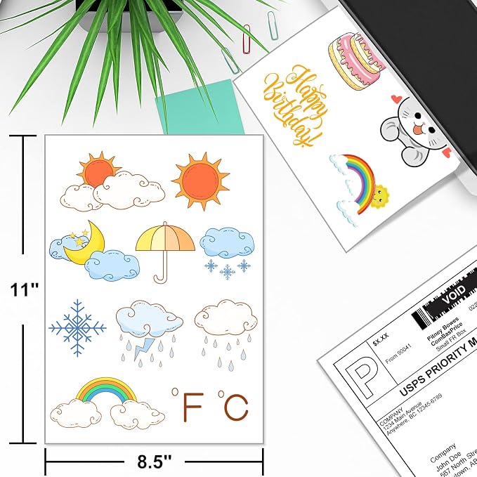 Sticker Paper, BESTEASY 8.5" x 11" Full Sheet Label Stickers - Image 3