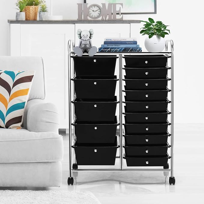 GLACER 15 Drawers Rolling Cart, Storage Cart - Image 9