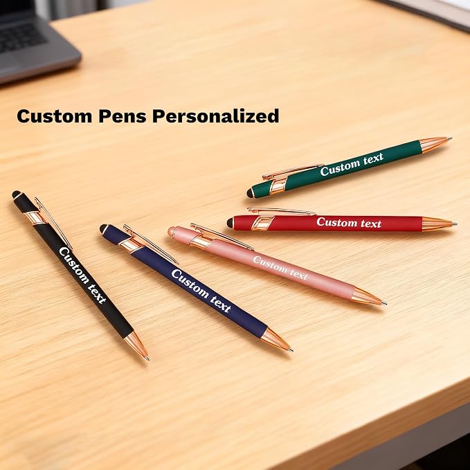 CRME Personalized Pens with Stylus Tip Customized Pens with Name/Logo Soft Grip - Image 7