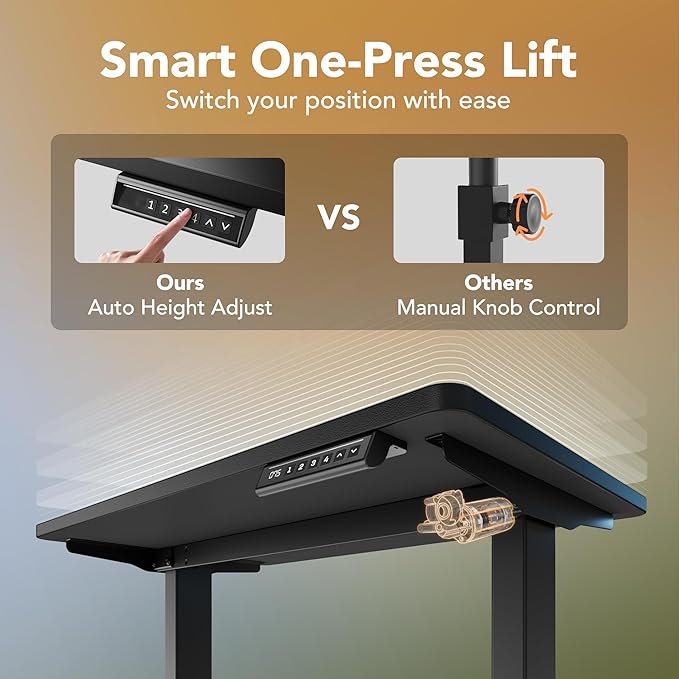 HUANUO 71 x 30 inch Electric Standing Desk Adjustable Height, 4 Memory Height - Image 6