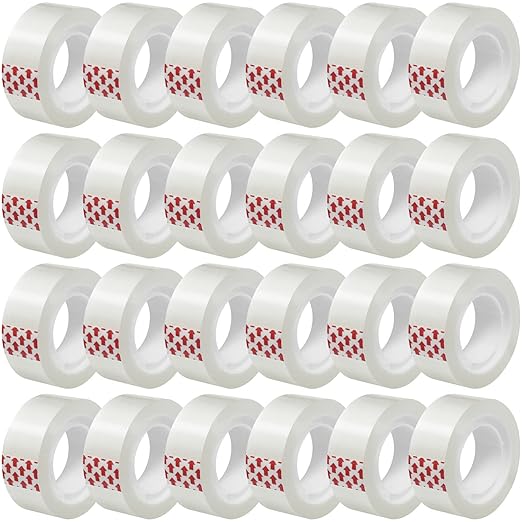 Turxayox 24 Rolls Transparent Tape Refills, 3/4 x 800 Inches, Glossy Gift by Turxayox