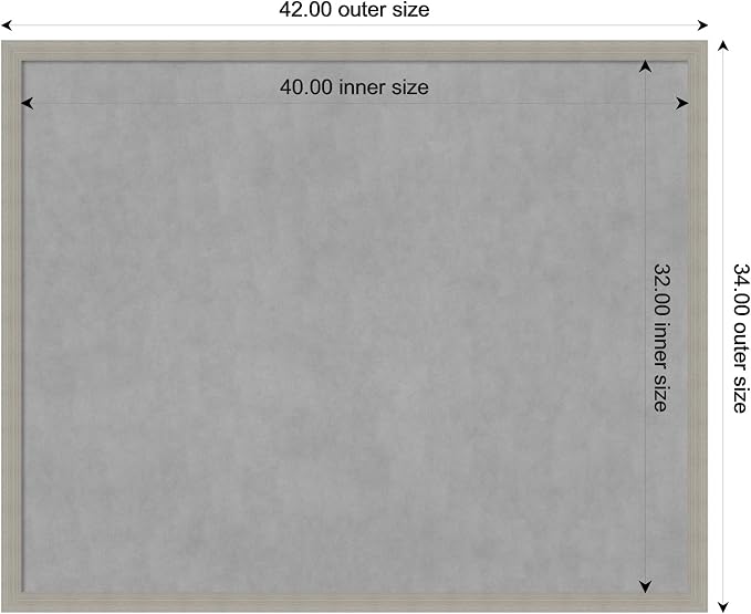 Amanti Art Grey Framed Magnetic Board 34x42 X-Large Vision Board - Image 4