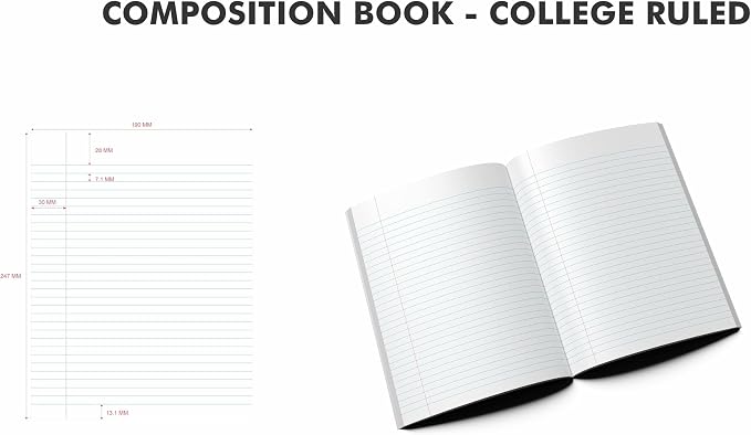 EcoNama Composition Notebooks Pack of 10 College Ruled 200 Pages 9.75"x7.5" - Image 2