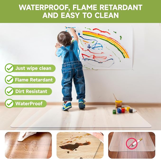 SOONAN Office Chair Mat for Hardwood Floor, 0.08" Thickness Heavy Duty - Image 3