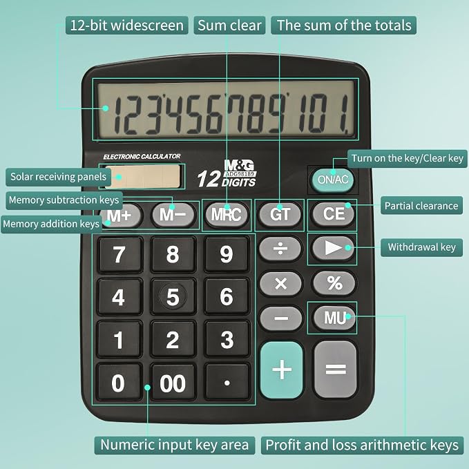 M&G Desk Calculator 12 Digit Office Calculators - Image 4