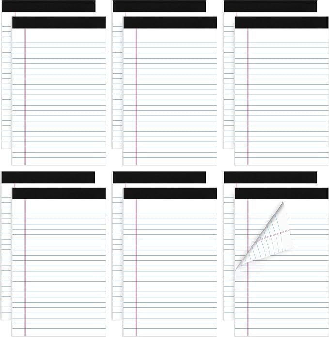 Thboxes 12 Pack Legal Pad 5x8, 360 Sheets Small Note Pad College Ruled Writing by Thboxes