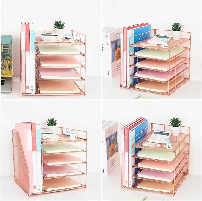 LEKETREE Desk Organizers and Accessories, 5-Tier Paper Letter Tray Organizer - Image 5